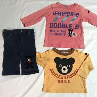 ダブルビー(DOUBLE.B)の★USED★ミキハウス② 80cm 3点セット ダブルビー(Ｔシャツ)