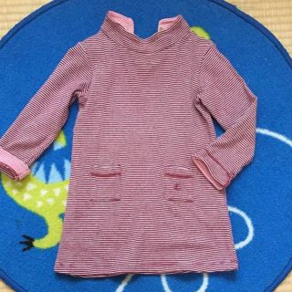 プチバトー(PETIT BATEAU)のプチバトー 細ボーダーワンピース サイズ81(ワンピース)