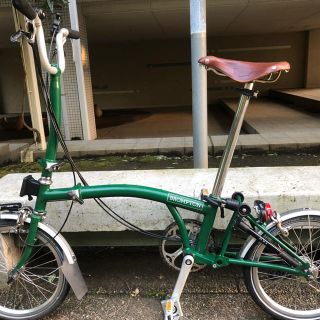 ブロンプトン(BROMPTON)の2016ブロンプトンH6LブルックスサドルBrompton グリーン最上位モデル(自転車本体)