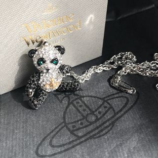 ヴィヴィアンウエストウッド(Vivienne Westwood)のクリスタル テディベア パンダ ネックレス ヴィヴィアン(ネックレス)