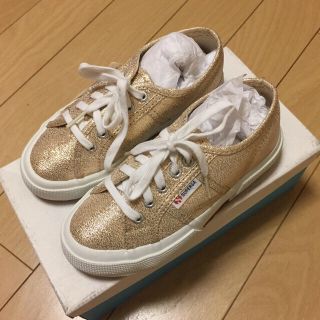 スペルガ(SUPERGA)のスペルガ キッズスニーカー ゴールド 約19cm 未使用(スニーカー)