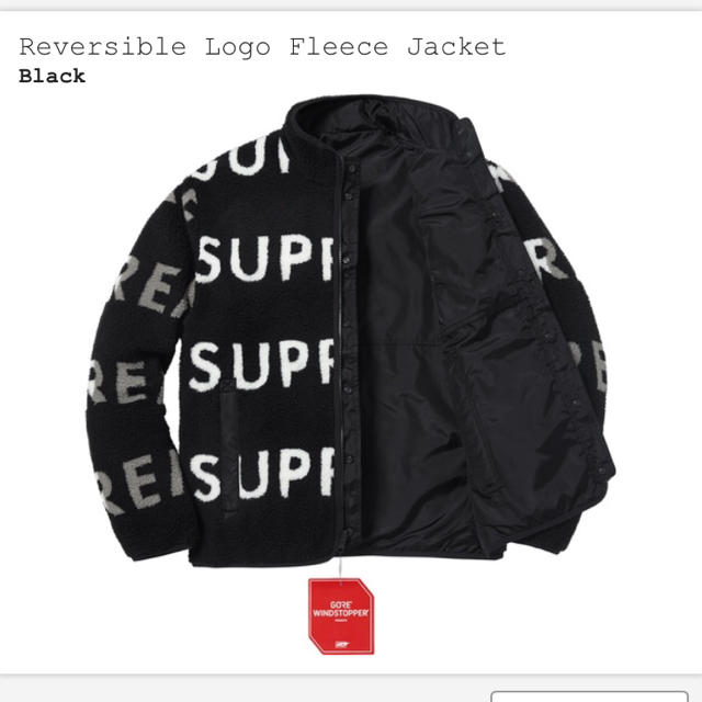 M 黒 Supreme Reversible Fleece Jacket 2