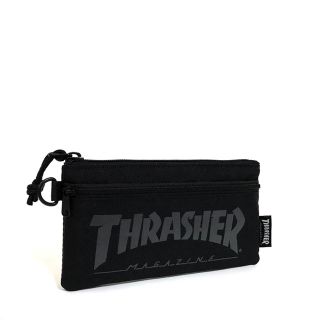 スラッシャー(THRASHER)の【THRASHER】”スマホ操作可能”マルチポーチ［BK/BK］《送料込み》(iPhoneケース)