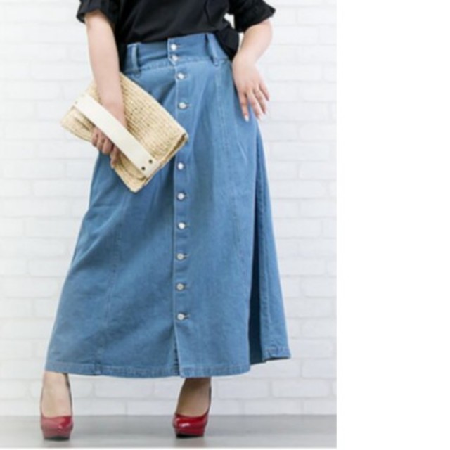 大きいサイズ！デニムマキシスカート レディースのスカート(ロングスカート)の商品写真