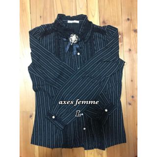 アクシーズファム(axes femme)の【10/20までの短期販売】axes femme ブラウスストライプブラウス(シャツ/ブラウス(長袖/七分))