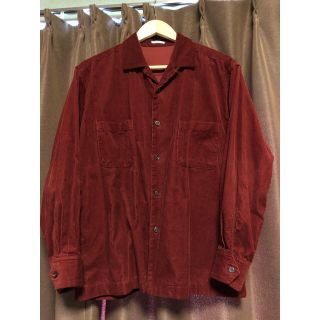 コモリ(COMOLI)のKAIKO OPEN COLLAR SHIRT CORDUROY ワインレッド(シャツ)