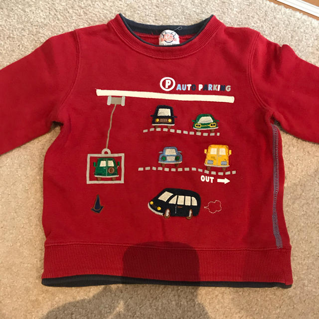 トレーナー 男の子 100 車 乗り物 チックタック キッズ/ベビー/マタニティのキッズ服男の子用(90cm~)(Tシャツ/カットソー)の商品写真