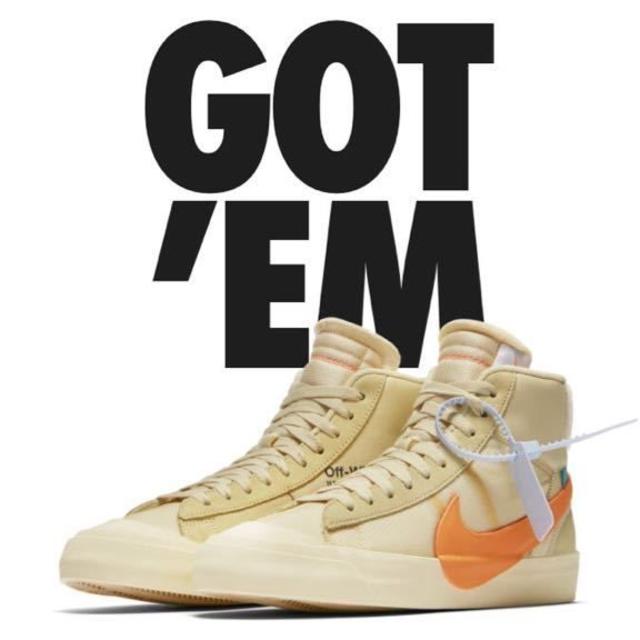 27cm/US9 OFF-WHITE x Nike Blazer Midスニーカー