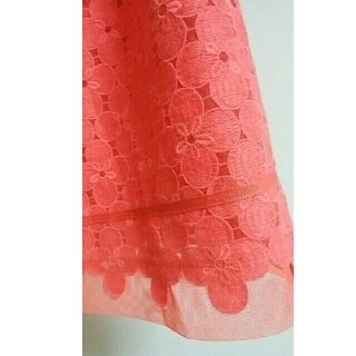 エムズグレイシー(M'S GRACY)の♡美品♡花刺繍の裾チュールスカート(ひざ丈スカート)