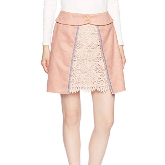 Lily Brown(リリーブラウン)のLily Brown レースコンビ台形スカート レディースのスカート(ミニスカート)の商品写真