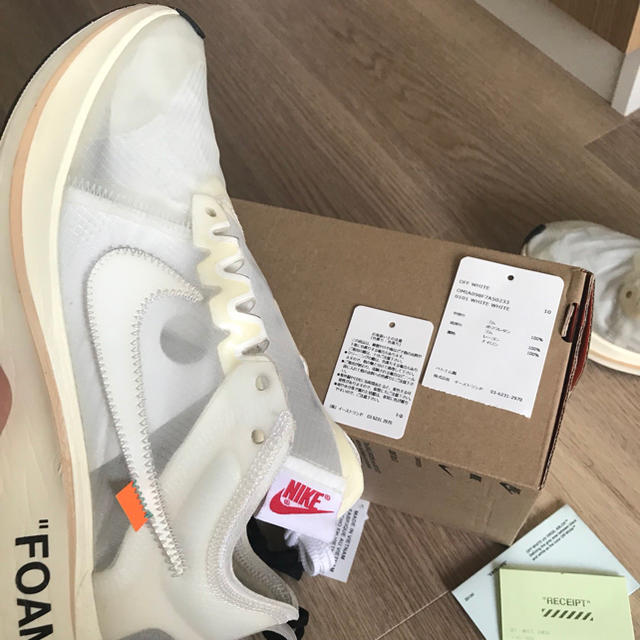 OFF-WHITE(オフホワイト)の自身購入 美品 NIKE off-white zoom fly offWhite メンズの靴/シューズ(スニーカー)の商品写真