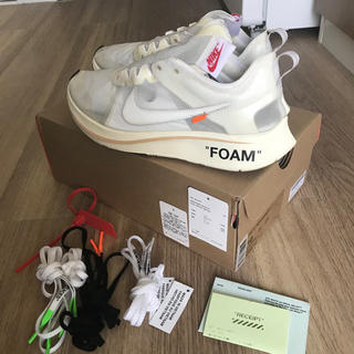 オフホワイト(OFF-WHITE)の自身購入 美品 NIKE off-white zoom fly offWhite(スニーカー)