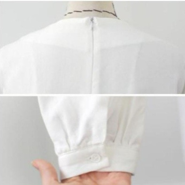 新品♥️ボリューム袖がかわいい♪白ブラウス 全2サイズ 期間限定価格 レディースのトップス(シャツ/ブラウス(長袖/七分))の商品写真