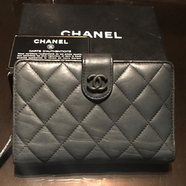 ファッション小物[送料無料]CHANEL ガムライン 財布  ブラック ※訳あり