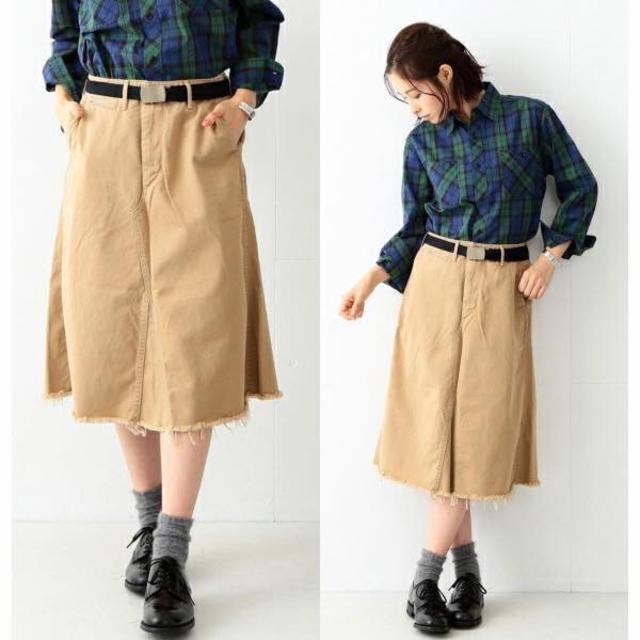 orSlow オアスロウ リメイク風チノスカート レディースのスカート(ひざ丈スカート)の商品写真