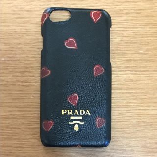 プラダ(PRADA)のPRADA iPhoneケース サフィアーノ ブラック ハート(iPhoneケース)