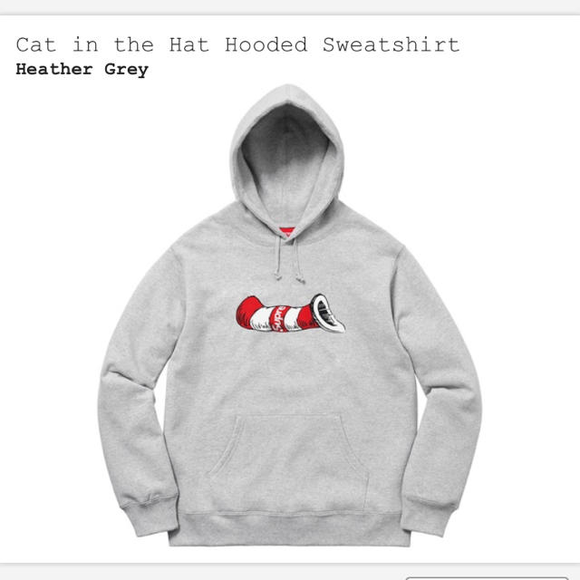 SUPREME CAT IN THE HAT HOODED パーカー グレー L