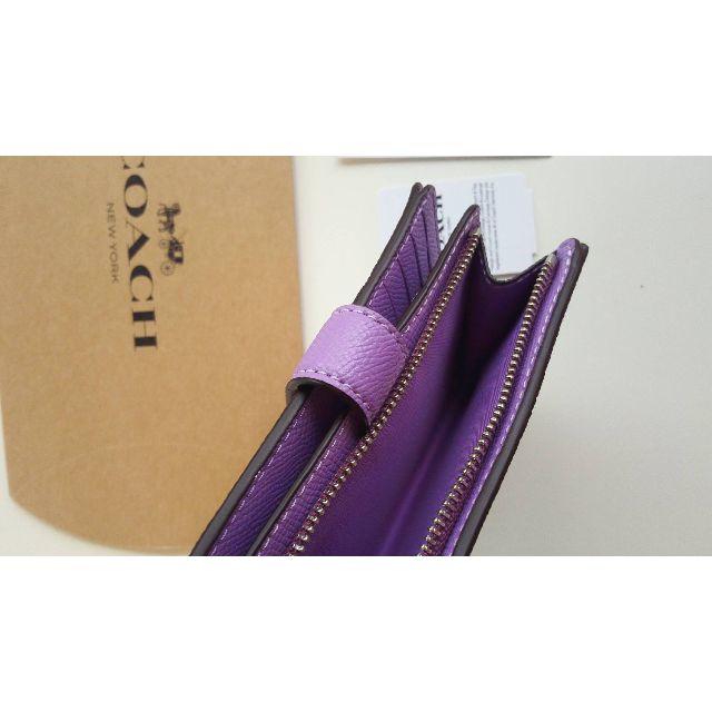 COACH - 交渉中COACHシグネチャーコーチ財布コンパクト二つ折りミニ紫