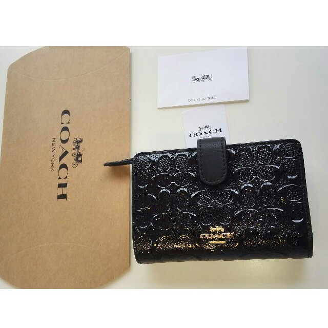 COACH - 交渉中COACHシグネチャー姫コーチ財布二つ折りミニ黒 COACH - 交渉中COACHシグネチャー姫コーチ財布二つ折りミニ黒