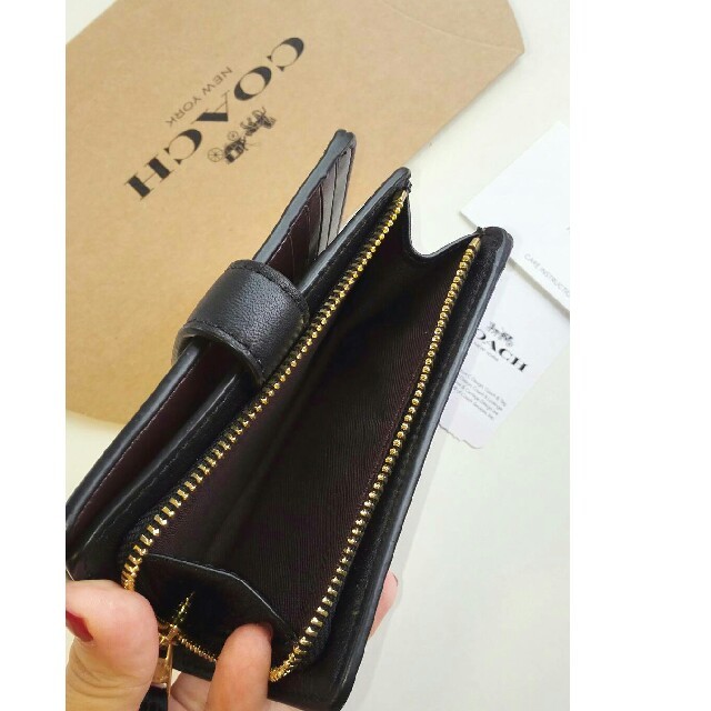 COACH - 交渉中COACHシグネチャー姫コーチ財布二つ折りミニ黒 COACH - 交渉中COACHシグネチャー姫コーチ財布二つ折りミニ黒