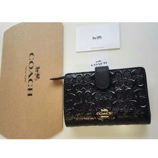 コーチ(COACH)の★★★交渉中★★★★COACHシグネチャー姫コーチ財布二つ折りミニ黒ラメブラック(財布)