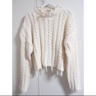 ジェイダ(GYDA)の値下げ🔥大人気 流行ダメージニット ケーブルニット knit ダメージケーブル(ニット/セーター)