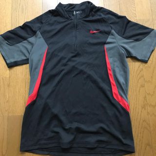 ナイキ(NIKE)のナイキ ジップ ポロシャツ ゴルフ ブラック 黒 ドライフィット(ポロシャツ)