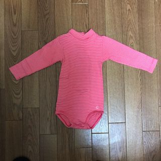 プチバトー(PETIT BATEAU)の【ハッピー☆様専用】プチバトー★ボディ ピンク ボーダー 18m/81㎝(ロンパース)