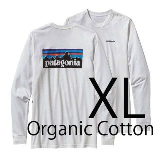 パタゴニア(patagonia)の新品 XL JPサイズXXL パタゴニアP6ロゴ コットン長袖TシャツロンT白(Tシャツ/カットソー(七分/長袖))