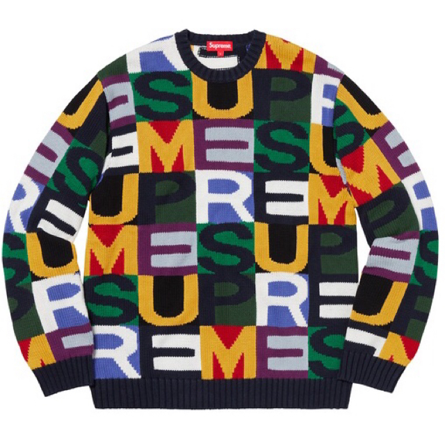 supreme big letters sweater