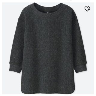 ユニクロ(UNIQLO)のUNIQLO ワッフルクルーネックＴ(カットソー(長袖/七分))