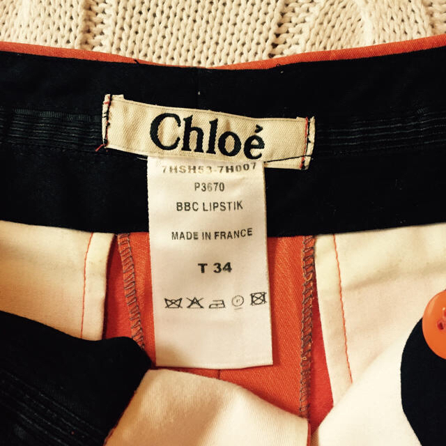 Chloe(クロエ)のうさくまちゃん様専用です　　クロエ ボンディング  ショートパンツ オレンジ レディースのパンツ(キュロット)の商品写真