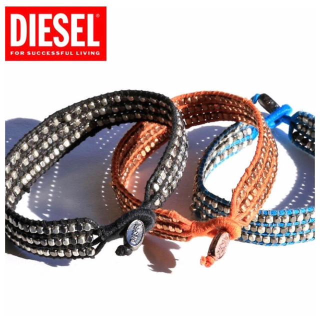 DIESEL(ディーゼル)の★DIESEL ディーゼル 男女兼用★ロゴ入り メタル ブレスレット【ブルー】 メンズのアクセサリー(ブレスレット)の商品写真