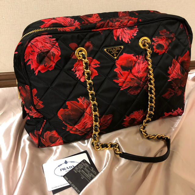 PRADA 花柄 チェーンバッグ 未使用品