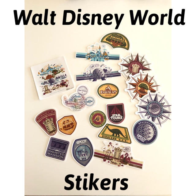 Disney(ディズニー)のフロリダディズニー ステッカー お土産 WDW ワールド パークス ランドシール ハンドメイドの文具/ステーショナリー(しおり/ステッカー)の商品写真