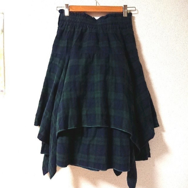 HONEYS(ハニーズ)のグリーン ギンガムチェックスカート レディースのスカート(ひざ丈スカート)の商品写真