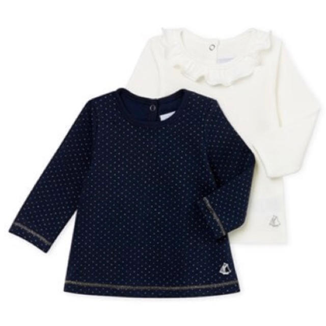 PETIT BATEAU(プチバトー)のプチバトー 長袖カットソー2枚組 24m キッズ/ベビー/マタニティのキッズ服女の子用(90cm~)(Tシャツ/カットソー)の商品写真