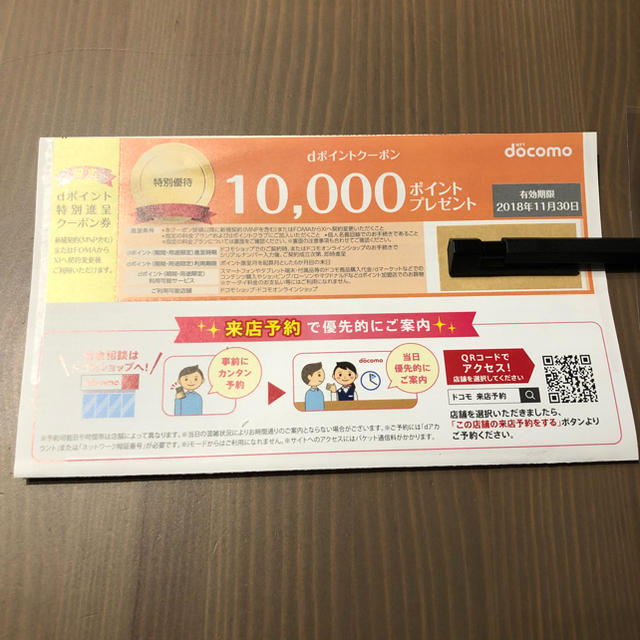 NTTdocomo(エヌティティドコモ)のdポイントクーポン ドコモ DOCOMO チケットの優待券/割引券(ショッピング)の商品写真