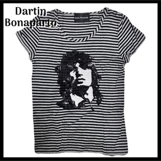 クロムハーツ(Chrome Hearts)のDartin Bonaparto スパンコール ビジューロゴ ボーダー Tシャツ(Tシャツ(半袖/袖なし))