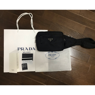 プラダ(PRADA)の新品☆プラダ 黒 ウエストバッグ ボディバッグ 2VL001 ウエストポーチ(ウエストポーチ)