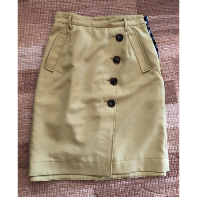 【0サイズ】ベルト付き リバーシブルタイトスカート