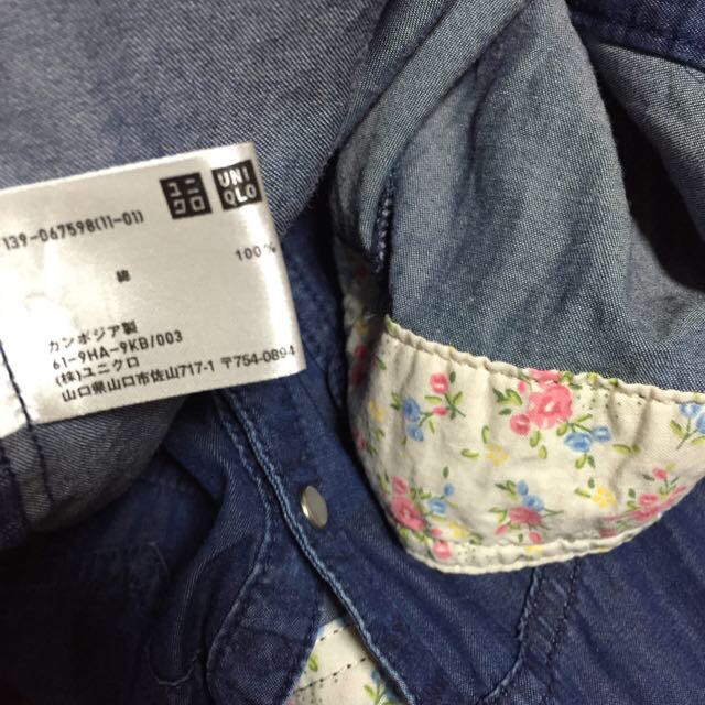 UNIQLO(ユニクロ)のユニクロ 身長150 denimワンピ キッズ/ベビー/マタニティのキッズ服女の子用(90cm~)(その他)の商品写真