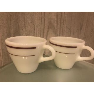 パイレックス(Pyrex)の③オールドパイレックス レッドライン マグ 2個セット(グラス/カップ)