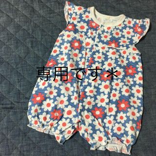 プチバトー(PETIT BATEAU)の花柄ロンパース○フリル○女の子○ノースリロンパース○美品○夏○春生まれ○(ロンパース)