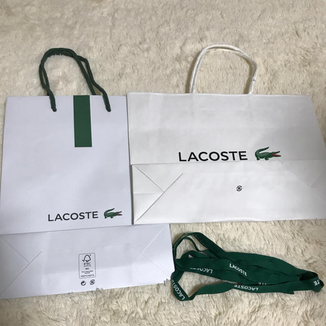 LACOSTE(ラコステ)のラコステ ショップ袋2枚&ロゴ入りリボンセット レディースのバッグ(ショップ袋)の商品写真