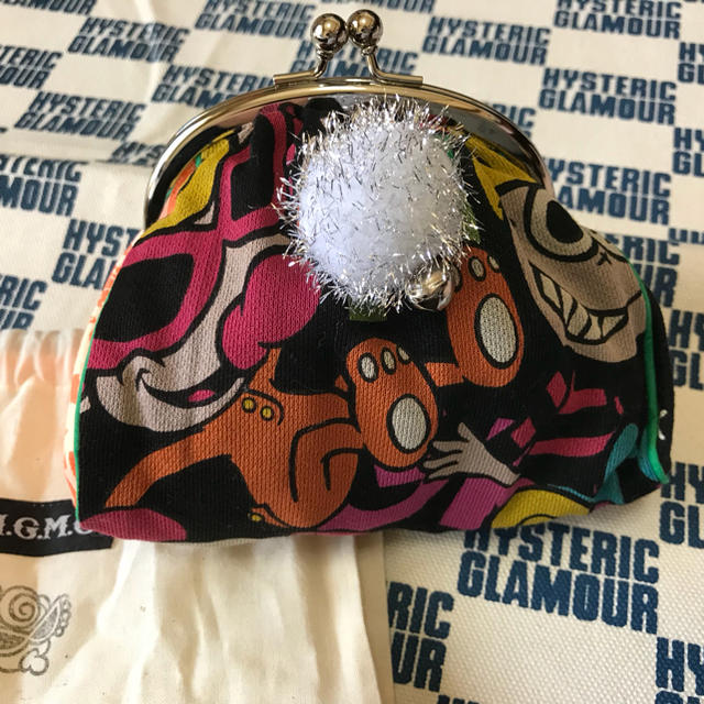 ヒスミニ HGMG 持ち手付きがま口ポーチ パッチワーク レディース