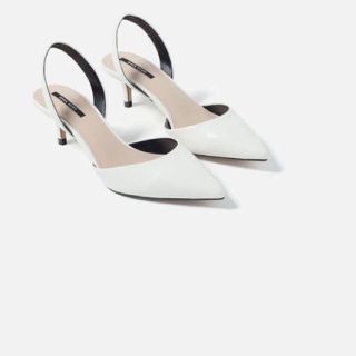 ザラ(ZARA)のZARA 白 ホワイト ミュール パンプス 36(ミュール)