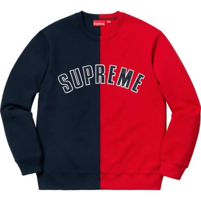 新品未開封品Supreme split crewneck sweatshirt