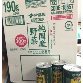 イトウエン(伊藤園)の伊藤園　純国産野菜　ジュース　１９０g×30本(その他)