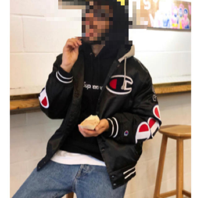 最安 Supreme®/Champion® フード Jacket  黒  L